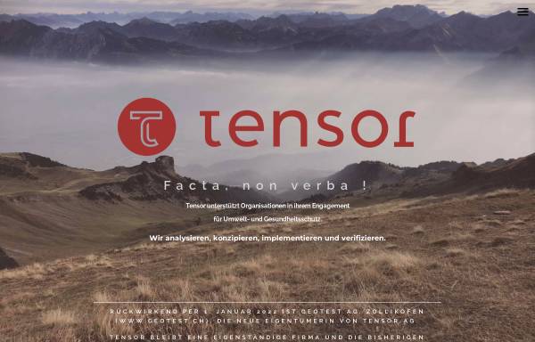 Vorschau von www.tensor.ch, Tensor Umweltberatung AG (Switzerland)