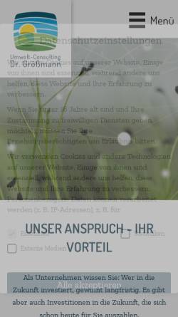 Vorschau der mobilen Webseite www.umwelt-consulting-groessmann.de, Dr. Ulrich Größmann