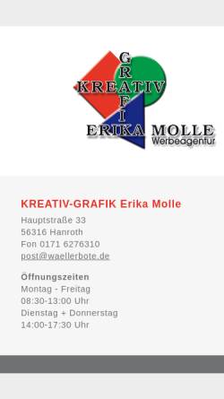 Vorschau der mobilen Webseite kreativ-grafik.de, Kreativ-Grafik, Erika Molle