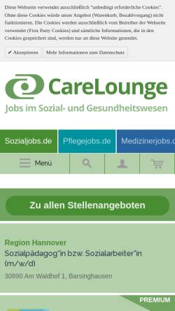 Vorschau der mobilen Webseite www.carelounge.de, CareLounge