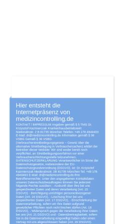 Vorschau der mobilen Webseite www.medizincontrolling.de, Kaysers Consilium GmbH