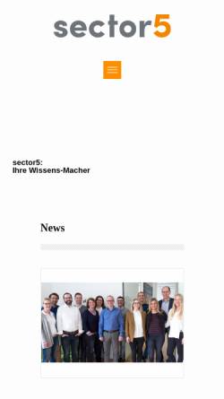 Vorschau der mobilen Webseite www.sector5.de, Sector5 GmbH & Co. KG