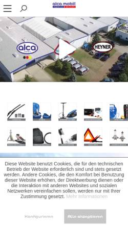 Vorschau der mobilen Webseite www.alcamobil.de, Alca Mobil Auto Accessories GmbH
