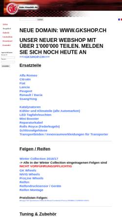 Vorschau der mobilen Webseite www.gebr-knechtli.ch, Gebrüder Knechtli - Autoersatzteilhandel und Autozubehör