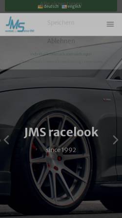 Vorschau der mobilen Webseite www.racelook.de, JMS Fahrzeugteile e.K.