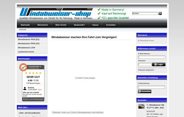 Vorschau von www.regen-und-windabweiser.com, Kfz-Teile und Zubehör, Ingo Schwab