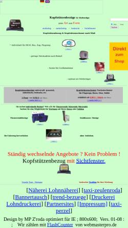 Vorschau der mobilen Webseite www.kopfstuetzen-bezuege.de, Kopfstützenbezüge, D.Perzel