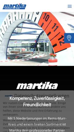 Vorschau der mobilen Webseite martika.de, Martika Autoteile GmbH