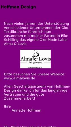 Vorschau der mobilen Webseite www.hoffman-design.de, Hoffmann, Anette