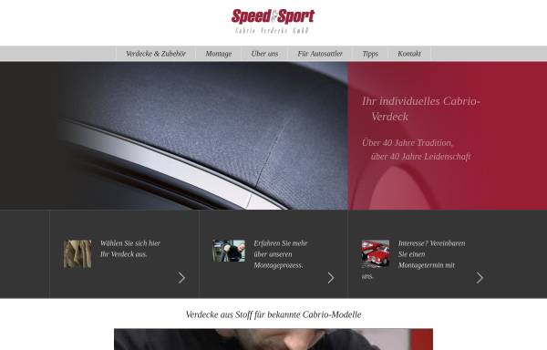 Vorschau von www.speed-sport-cabrio.de, Speed & Sport Cabrioverdecke GmbH