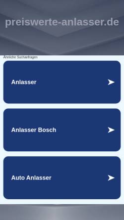 Vorschau der mobilen Webseite www.preiswerte-anlasser.de, SR-Consulting GmbH