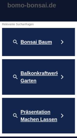 Vorschau der mobilen Webseite www.bomo-bonsai.de, Bomo Bonsai