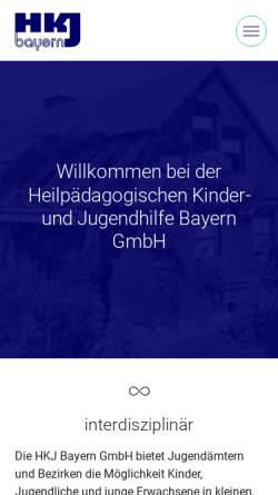 Vorschau der mobilen Webseite www.hkj-bayern.de, Heilpädagogische Kinder- und Jugendhilfe Bayern GmbH
