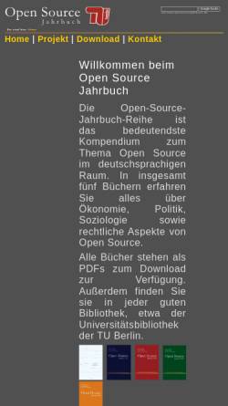 Vorschau der mobilen Webseite www.opensourcejahrbuch.de, Open Source Jahrbuch