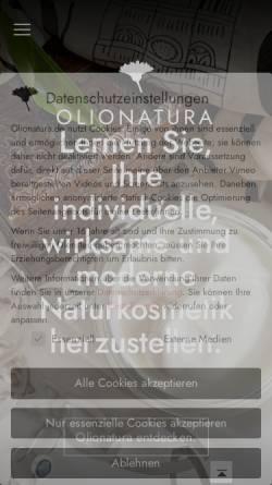Vorschau der mobilen Webseite www.olionatura.de, Olionatura