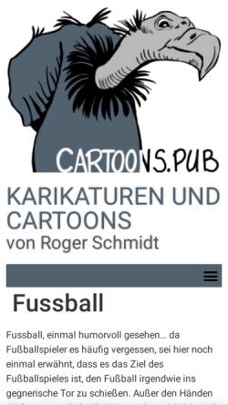 Vorschau der mobilen Webseite www.karikatur-cartoon.de, Fußball Cartoons und Karikaturen