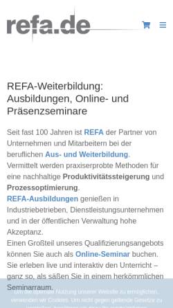 Vorschau der mobilen Webseite refa.de, REFA Bundesverband e.V.