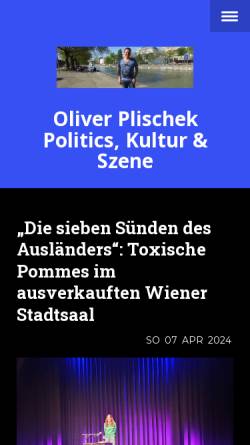 Vorschau der mobilen Webseite www.oliverplischek.at, Plischek, Oliver