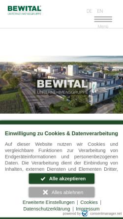 Vorschau der mobilen Webseite www.bewital.de, Bewital Mischfutterwerk