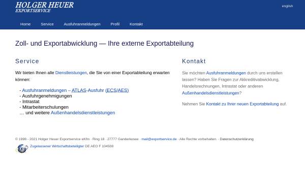 Vorschau von exportservice.de, Holger Heuer Exportservice eKfm.