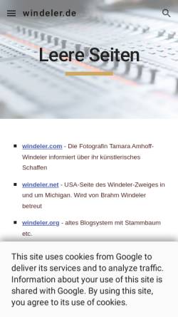 Vorschau der mobilen Webseite www.windeler.de, Windeler, Jörg