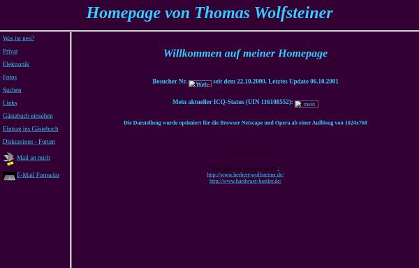Vorschau von www.thomas-wolfsteiner.de, Wolfsteiner, Thomas