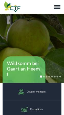 Vorschau der mobilen Webseite www.ctf.lu, Kleingartenverein Gaart an Heem Ruedt/Syr