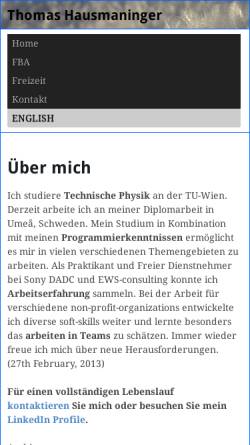 Vorschau der mobilen Webseite thomas.hausmaninger.at, Hausmaninger, Thomas