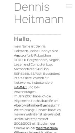 Vorschau der mobilen Webseite www.dennisheitmann.de, Heitmann, Dennis