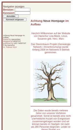 Vorschau der mobilen Webseite www.herzweb.de, Herz, Susanne und Hanschur, Marc