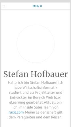 Vorschau der mobilen Webseite www.stefan-hofbauer.com, Hofbauer, Stefan