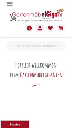 Vorschau der mobilen Webseite www.gartenmoebelgigant.de, Garmö Freizeit GmbH