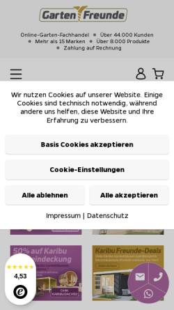 Vorschau der mobilen Webseite www.rattan-profi.de, Gartenfreunde Shop GmbH