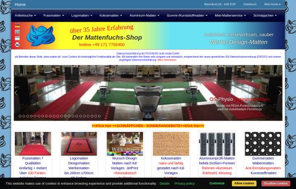 Vorschau von www.matten.de, Werbe-Design-Matten, Inh. Dipl.-Ing. Dieter Fuchsius