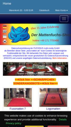 Vorschau der mobilen Webseite www.matten.de, Werbe-Design-Matten, Inh. Dipl.-Ing. Dieter Fuchsius
