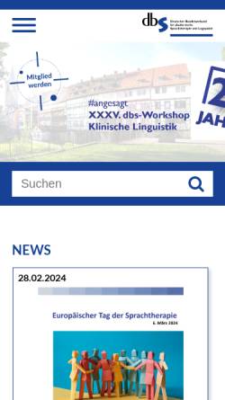 Vorschau der mobilen Webseite www.dbs-ev.de, Deutscher Bundesverband der akademischen Sprachtherapeuten