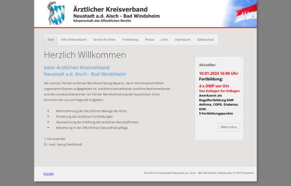Vorschau von www.aekv-nea-bw.de, Ärztlicher Kreisverband Neustadt/Aisch - Bad Windsheim
