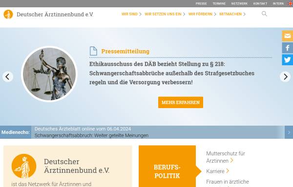 Vorschau von www.aerztinnenbund.de, Deutscher Ärztinnenbund e.V.