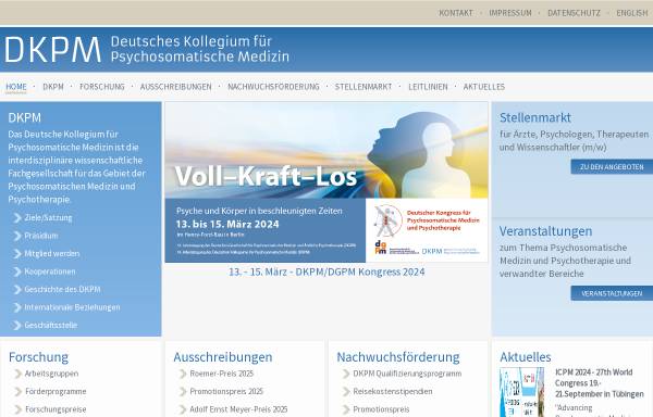 Vorschau von www.dkpm.de, Deutsches Kollegium für Psychosomatische Medizin