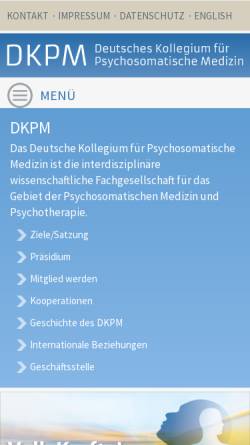 Vorschau der mobilen Webseite www.dkpm.de, Deutsches Kollegium für Psychosomatische Medizin