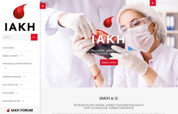 Vorschau von www.iakh.de, Interdisziplinäre Arbeitsgemeinschaft für klinische Hämotherapie