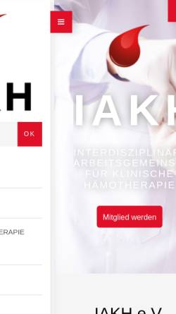 Vorschau der mobilen Webseite www.iakh.de, Interdisziplinäre Arbeitsgemeinschaft für klinische Hämotherapie