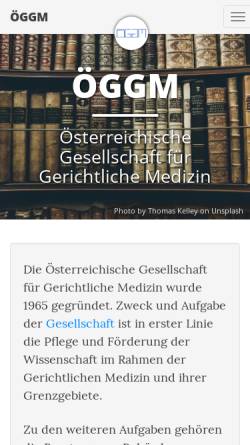 Vorschau der mobilen Webseite www.oeggm.com, Österreichische Gesellschaft für Gerichtliche Medizin