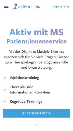 Vorschau der mobilen Webseite www.aktiv-mit-ms.de, Aktiv mit MS