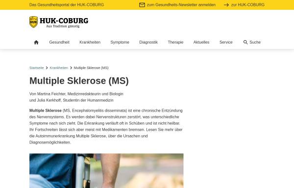 Vorschau von huk-coburg.gesundheitsportal-privat.de, HUK-Coburg, Multiple Sklerose