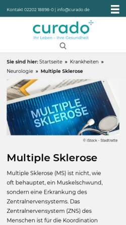 Vorschau der mobilen Webseite www.curado.de, Multiple Sklerose