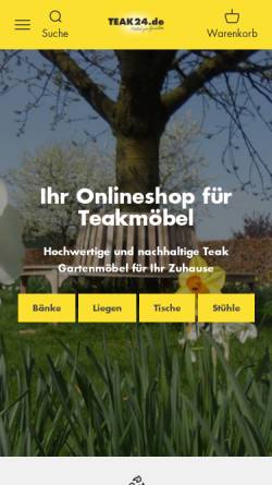 Vorschau der mobilen Webseite www.teak24.de, Teak 24 GmbH