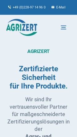 Vorschau der mobilen Webseite www.agrizert.de, Agrizert GmbH