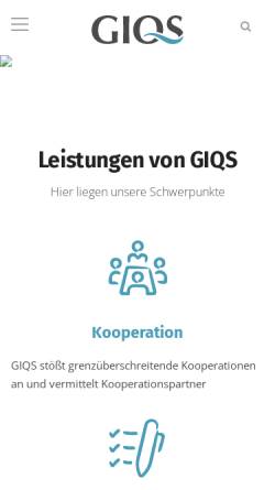 Vorschau der mobilen Webseite www.giqs.org, Grenzüberschreitende Integrierte Qualitätssicherung e.V.