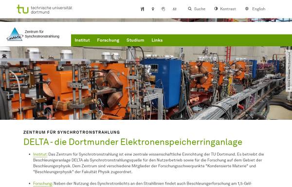 Vorschau von www.delta.tu-dortmund.de, Dortmunder Elektronen Testspeicherring Anlage